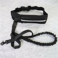 HKM-8184765 Adjustable Hands-Free Dog Leash with Shock Absorbing Bungee, Phone Pocket, and Water Bottle Holder for Large Dogs up to 180lbs