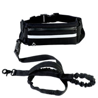 HKM-8184765 Adjustable Hands-Free Dog Leash with Shock Absorbing Bungee, Phone Pocket, and Water Bottle Holder for Large Dogs up to 180lbs