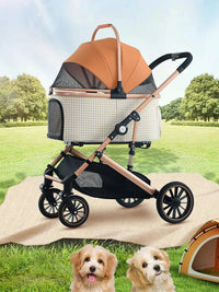 HKM-818515 Pet Folding Travel Stroller for Dogs and Pets - Lightweight Portable Pet Carrier