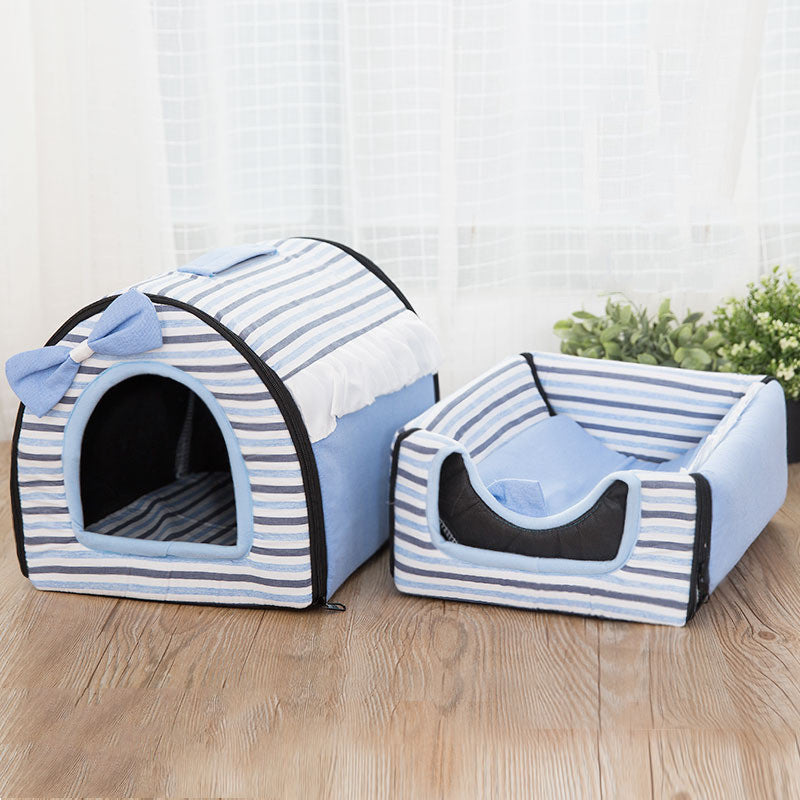 HKM-8185533 Cozy Cashmere & Sponge Cat Nest for Pets - Soft Universal Yurt Bed