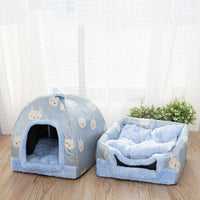 HKM-8185533 Cozy Cashmere & Sponge Cat Nest for Pets - Soft Universal Yurt Bed