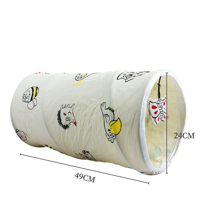 HKM-8186301 Multifunctional Cat Tent with Tunnel, Cloth and Rope Materials, Medium Size