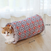 HKM-8186301 Multifunctional Cat Tent with Tunnel, Cloth and Rope Materials, Medium Size