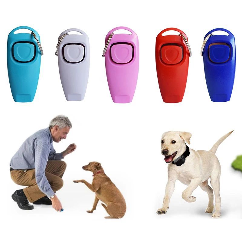 HKM-8186941 Dog Training Clicker with Whistle and Key Ring - Durable, Shock-Resistant Design for Effective Pet Training