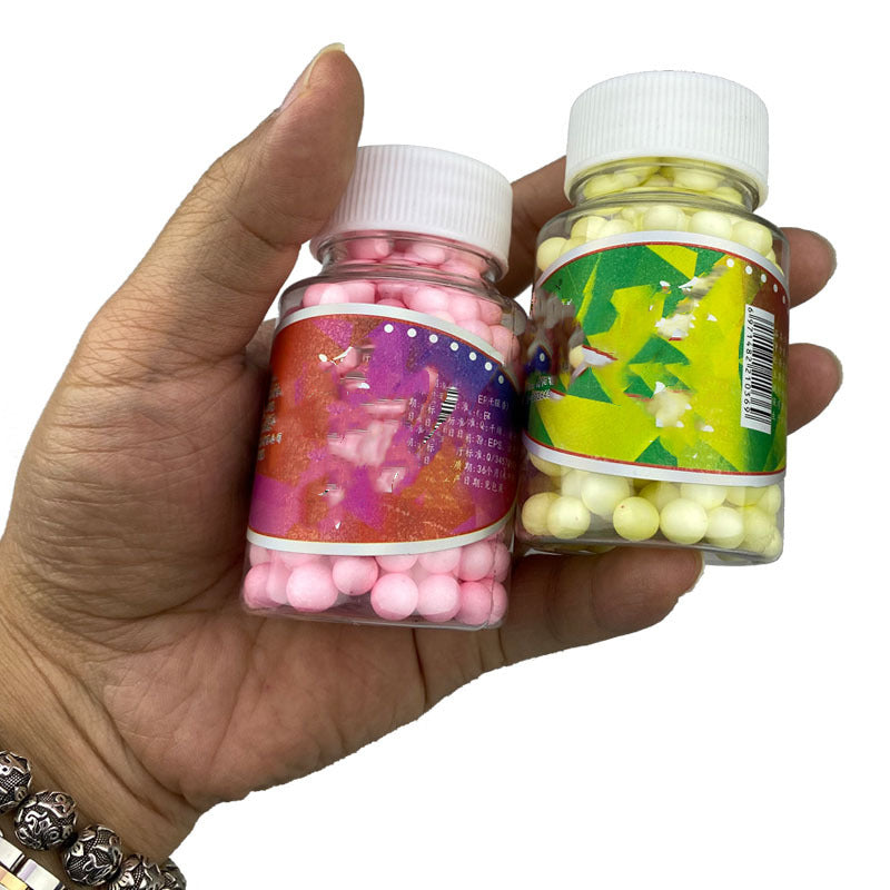 HKM-8187325 Floating Foam Bait for Carp Fishing - Yellow Fruit Sweet & Pink Aroma, 4-9mm Granular Size