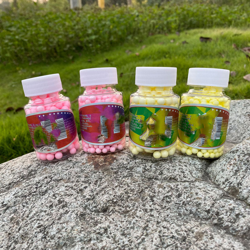 HKM-8187325 Floating Foam Bait for Carp Fishing - Yellow Fruit Sweet & Pink Aroma, 4-9mm Granular Size