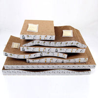 HKM-8187453 Durable Cat Scratch Board - Thickened and Mess-Free Design, Cute White Flower Style