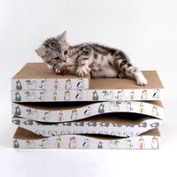 HKM-8187453 Durable Cat Scratch Board - Thickened and Mess-Free Design, Cute White Flower Style