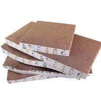 HKM-8187453 Durable Cat Scratch Board - Thickened and Mess-Free Design, Cute White Flower Style