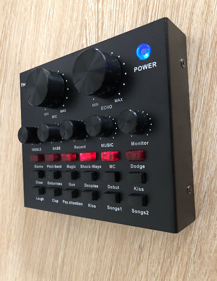 HKM-818835 Mobile Universal V8 Sound Card with 12 Sound Effects and 7 Connection Methods for Streaming and Recording
