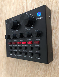 HKM-818835 Mobile Universal V8 Sound Card with 12 Sound Effects and 7 Connection Methods for Streaming and Recording