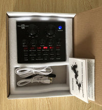 HKM-818835 Mobile Universal V8 Sound Card with 12 Sound Effects and 7 Connection Methods for Streaming and Recording