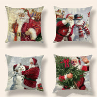 HKM-818963 Christmas Character Printed Linen Pillowcase - 45x45cm