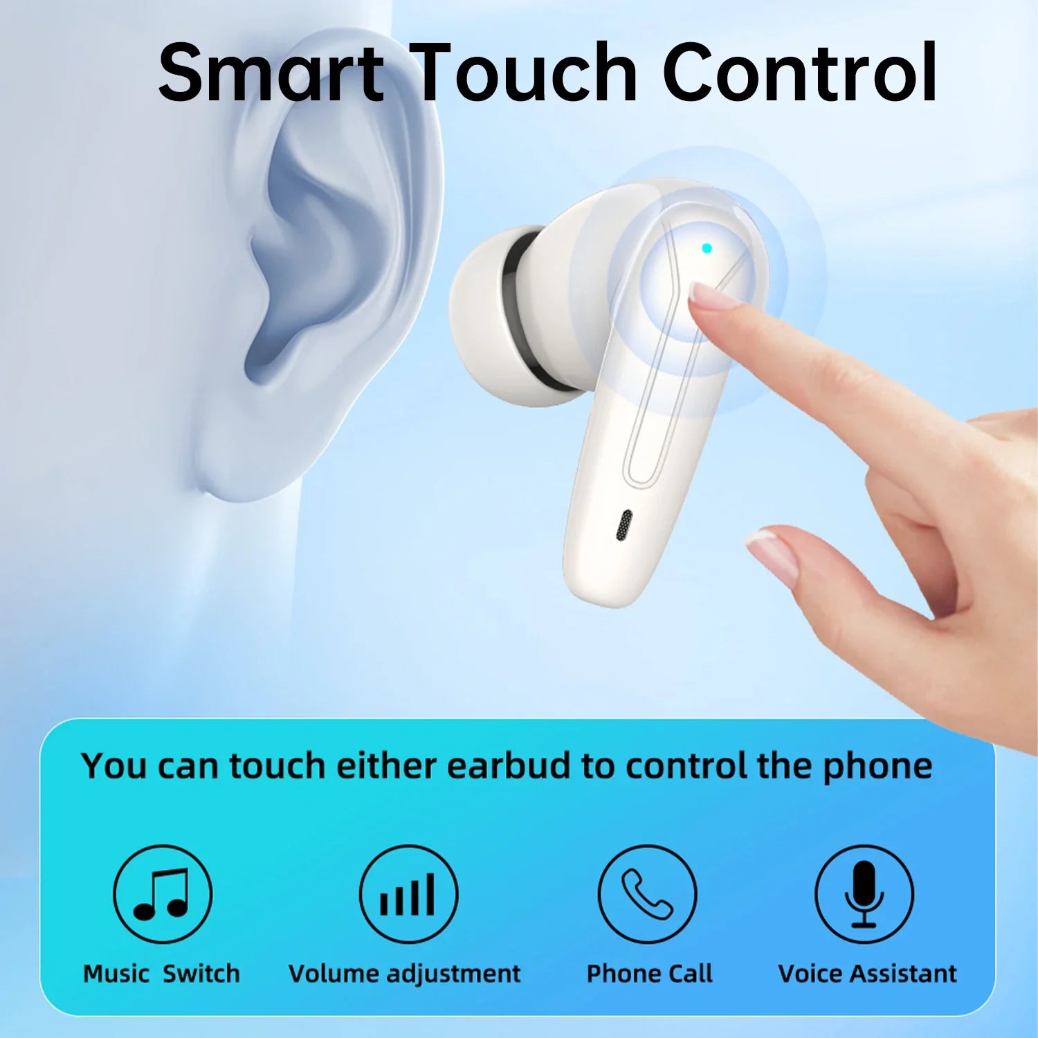 HKM-819155 True Wireless Mini Air Buds Earphones with In-Ear Fit and High-Quality Sound