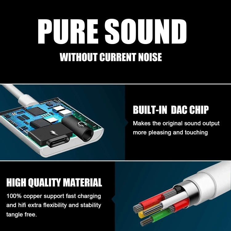 HKM-819219 Type C to 3.5mm Audio Adapter Cable for Universal Devices - 9CM Length, Single Connector