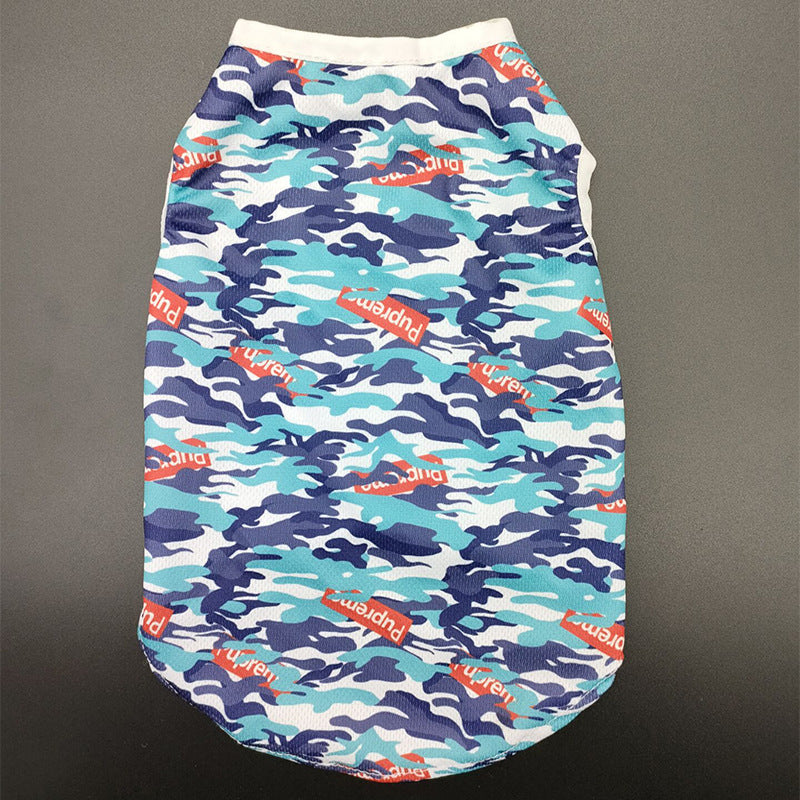 HKM-8192829 Spring and Summer Camouflage Dog Vest - Comfortable Polyester Pet Clothing, Sizes XS to 3XL