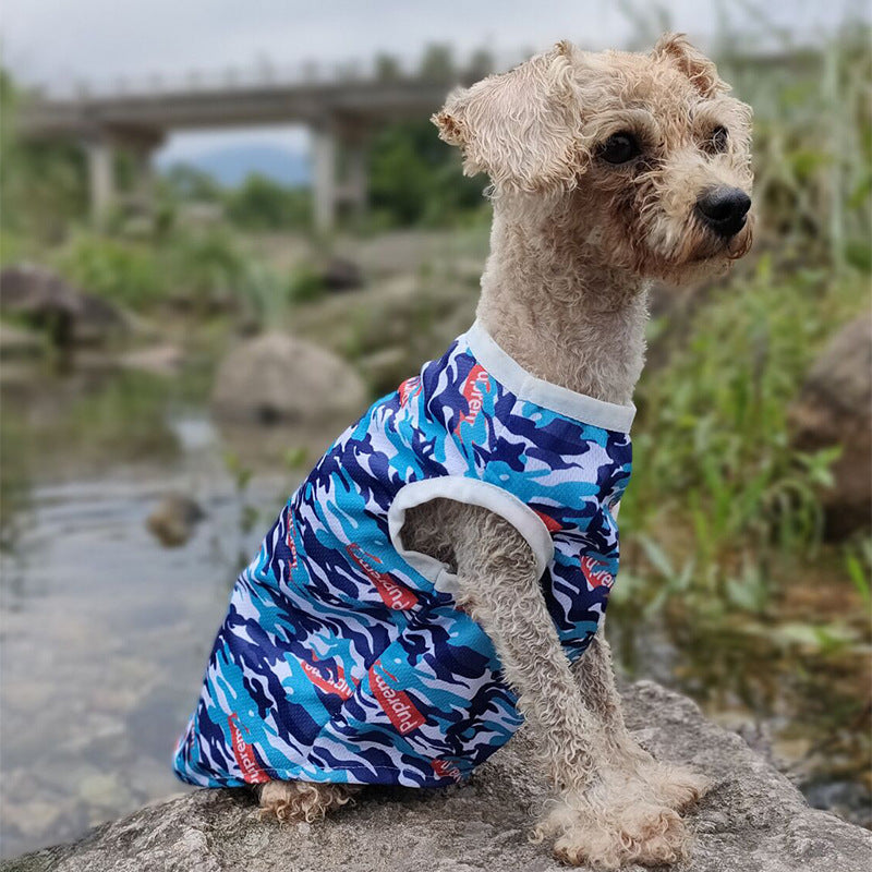 HKM-8192829 Spring and Summer Camouflage Dog Vest - Comfortable Polyester Pet Clothing, Sizes XS to 3XL