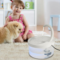HKM-8193085 Automatic USB Cat and Dog Drinking Fountain with LED Night Light and High-Efficiency Filtration