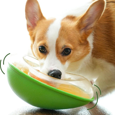 HKM-8193213 Anti-Tumble Green Avocado Pet Feeding Bowl for Cats and Dogs