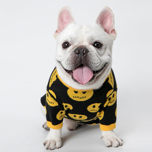 HKM-819411 Casual Wool Smile Sweater for Pets - Available in Multiple Sizes and Colors
