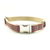 HKM-8195005 Red Plaid Ring for Dogs - Durable Polyester Material