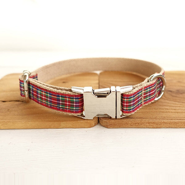 HKM-8195005 Red Plaid Ring for Dogs - Durable Polyester Material