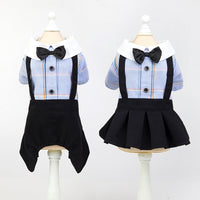 HKM-8195389 Stylish Cotton Dog Couple's School Uniform Suit for Spring and Summer