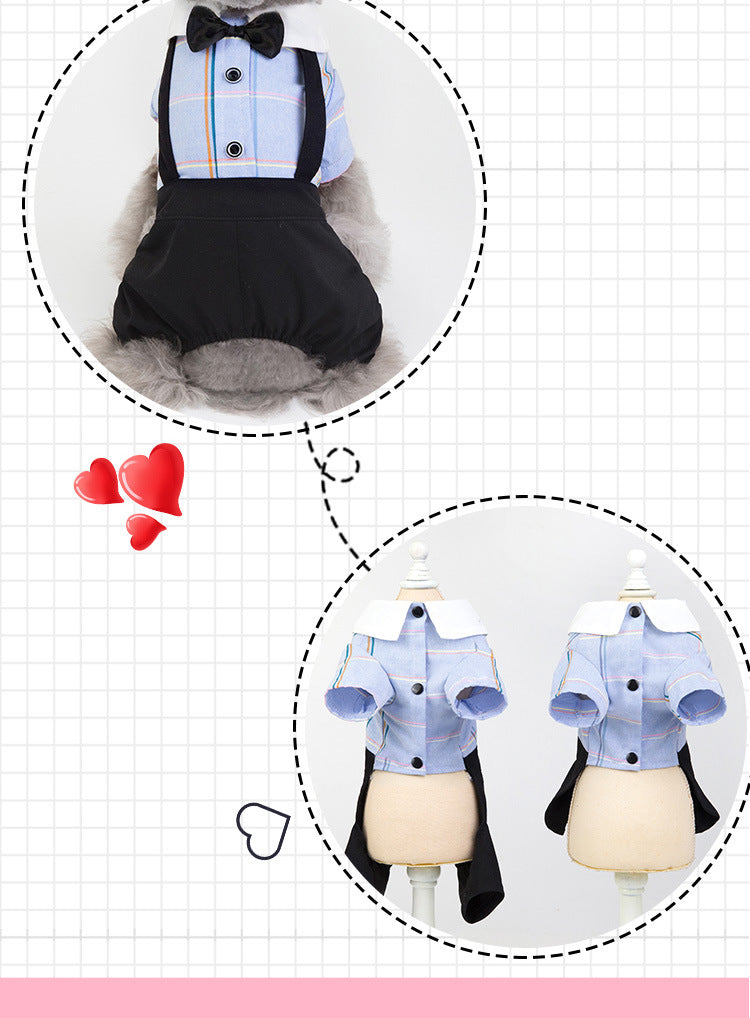 HKM-8195389 Stylish Cotton Dog Couple's School Uniform Suit for Spring and Summer
