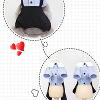 HKM-8195389 Stylish Cotton Dog Couple's School Uniform Suit for Spring and Summer