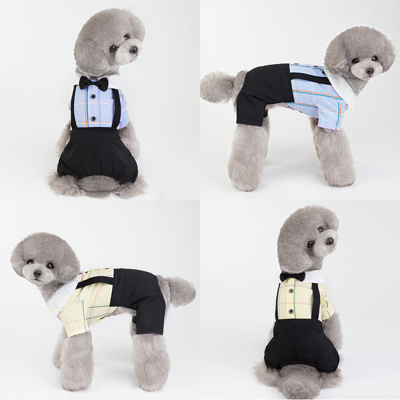 HKM-8195389 Stylish Cotton Dog Couple's School Uniform Suit for Spring and Summer