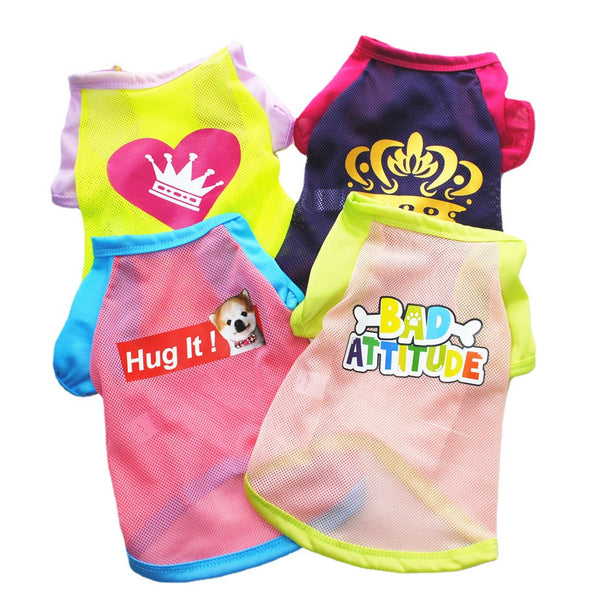 HKM-8197181 Casual Cotton Pet Vest T-Shirt Apparel for Small Dogs and Cats in Multiple Colors