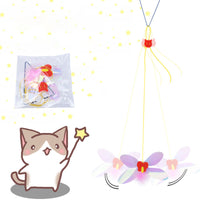HKM-8197821 Interactive Hanging Door Cat Toy with Black Mouse Design - 1.8m Plush & Plastic