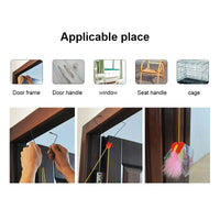 HKM-8197821 Interactive Hanging Door Cat Toy with Black Mouse Design - 1.8m Plush & Plastic
