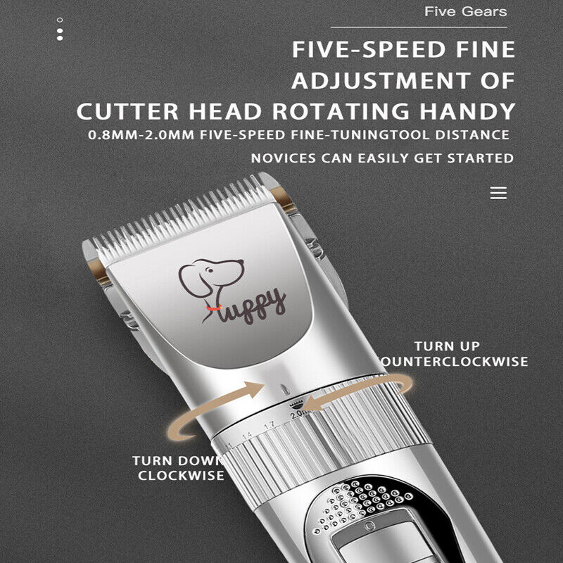 HKM-8198589 Rechargeable Pet Hair Clipper with Ceramic Blade, Scissors, Nail Clipper, and Accessories