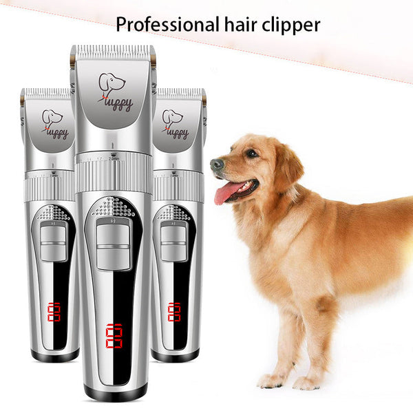 HKM-8198589 Rechargeable Pet Hair Clipper with Ceramic Blade, Scissors, Nail Clipper, and Accessories