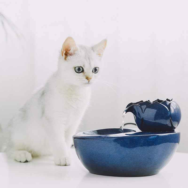 HKM-8198845 Exquisite Flowing Water Fountain for Cats - Natural Drinking Water Artifact
