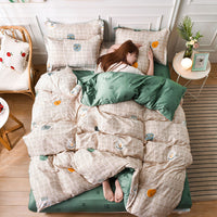 HKM-819923 Aloe Cotton Four-Piece Cartoon Bed Sheet Set for 1.2m to 2.2m Beds