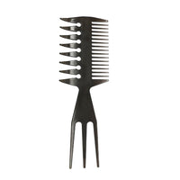 HKM-820051 Double-Sided Retro Oil Hair Comb in Blue, Black, Gold - Versatile Styling Tool