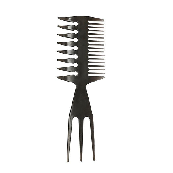 HKM-820051 Double-Sided Retro Oil Hair Comb in Blue, Black, Gold - Versatile Styling Tool