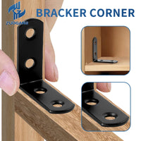 HKM-820179 20-Pack 50x50mm Corner Braces for 90 Degree Angle Fastening in Wooden Furniture, Bed Frames, and Cabinets