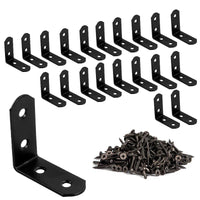 HKM-820179 20-Pack 50x50mm Corner Braces for 90 Degree Angle Fastening in Wooden Furniture, Bed Frames, and Cabinets