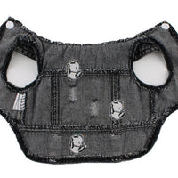 HKM-8203325 Black Ripped Denim Vest for Dogs - XS to XXL Sizes Available