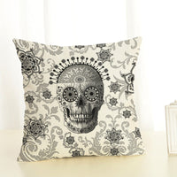 HKM-820371 Cartoon Skull Head Cushion Cover, 45x45 cm, Cotton with PP Cotton Filling