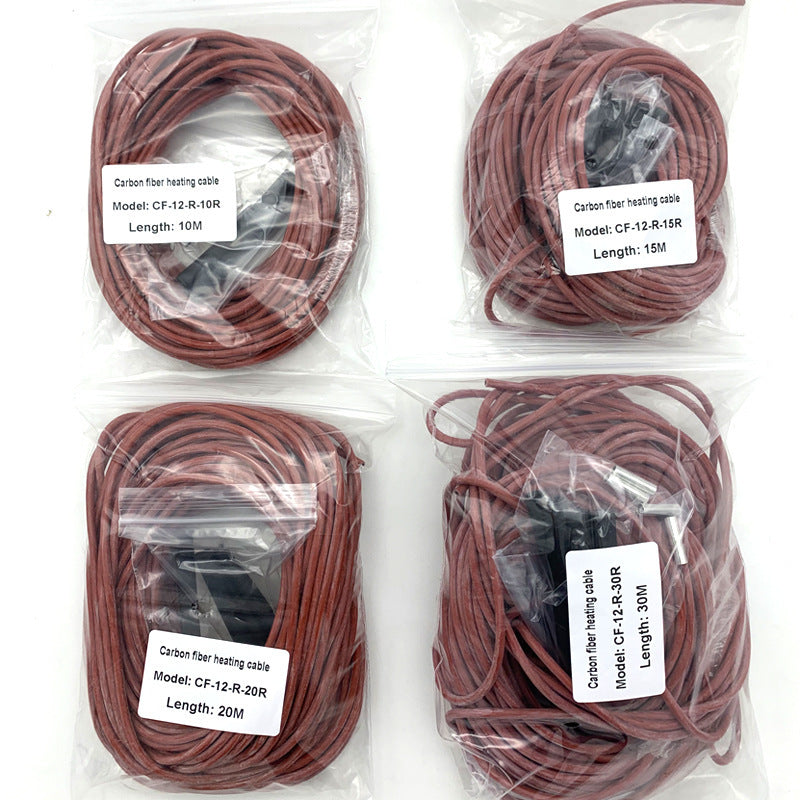 HKM-820371 High Temperature Resistant Carbon Fiber Heating Cable - Model CF-12-R-100R (100 Meters) for Floor Heating