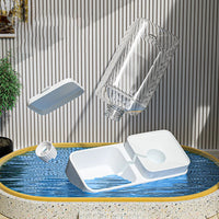 HKM-8204733 Transparent Plastic Automatic Pet Feeder and Water Dispenser with Large Capacity