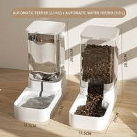 HKM-8204733 Transparent Plastic Automatic Pet Feeder and Water Dispenser with Large Capacity