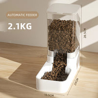 HKM-8204733 Transparent Plastic Automatic Pet Feeder and Water Dispenser with Large Capacity