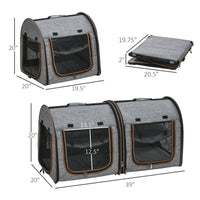 HKM-8204989 Portable Soft-Sided Cat Carrier with Double Enclosure and Mesh Windows for Comfortable Travel