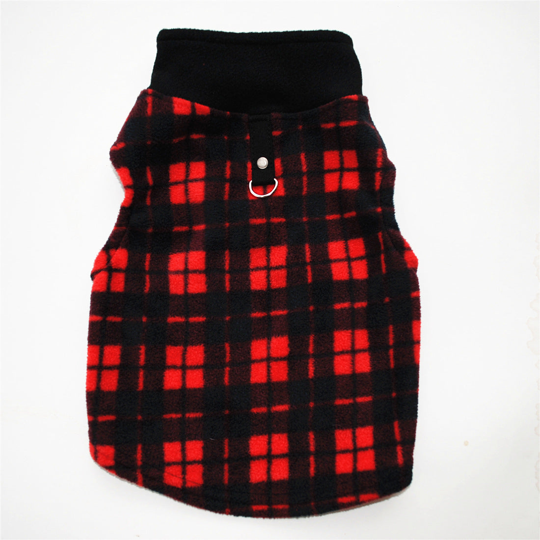 HKM-8206909 Thickened Fleece Vest Coat for Small Medium Dogs with Traction Ring ¨C Casual Autumn Winter Wear