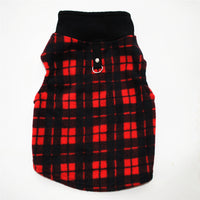 HKM-8206909 Thickened Fleece Vest Coat for Small Medium Dogs with Traction Ring ¨C Casual Autumn Winter Wear